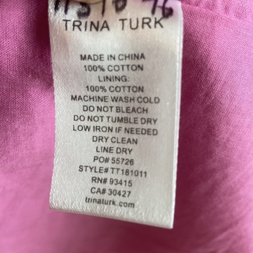 Trina by Trina Turk Pink Off the Shoulder Embroidered Eyelet Dress, XS - Picture 8 of 8